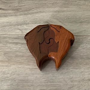 Wooden puzzle jewelry box